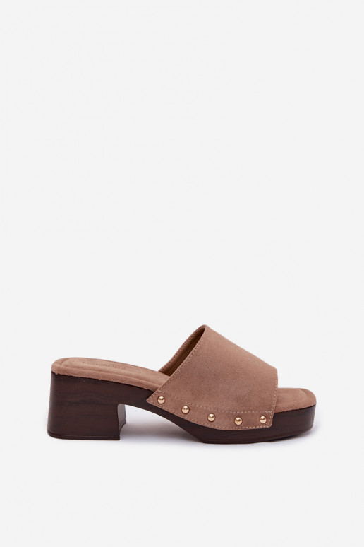 sieviešu čības Klockā Ze Zelta krāsasmi Kniedes smilšu krāsas Davessa