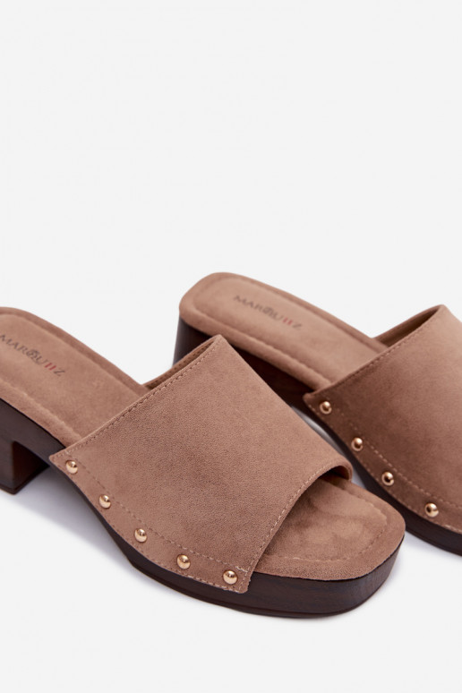 sieviešu čības Klockā Ze Zelta krāsasmi Kniedes smilšu krāsas Davessa