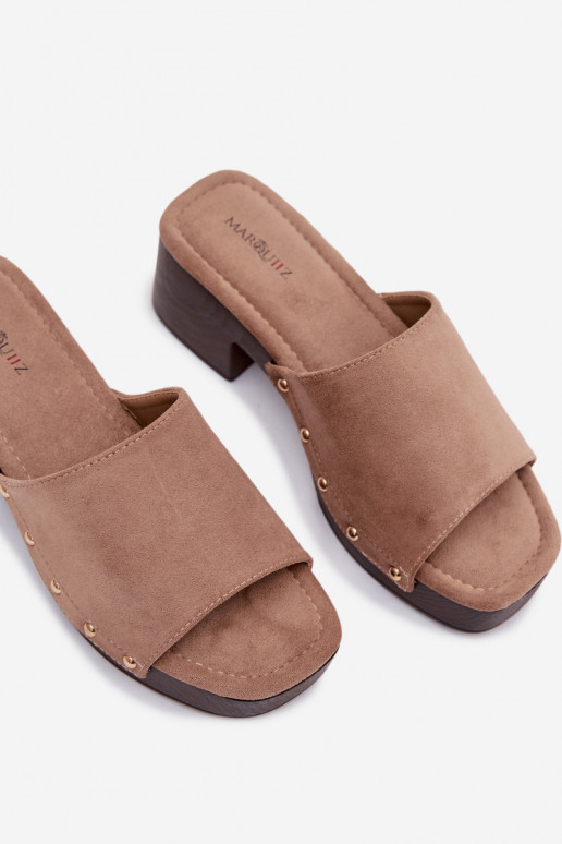 sieviešu čības Klockā Ze Zelta krāsasmi Kniedes smilšu krāsas Davessa