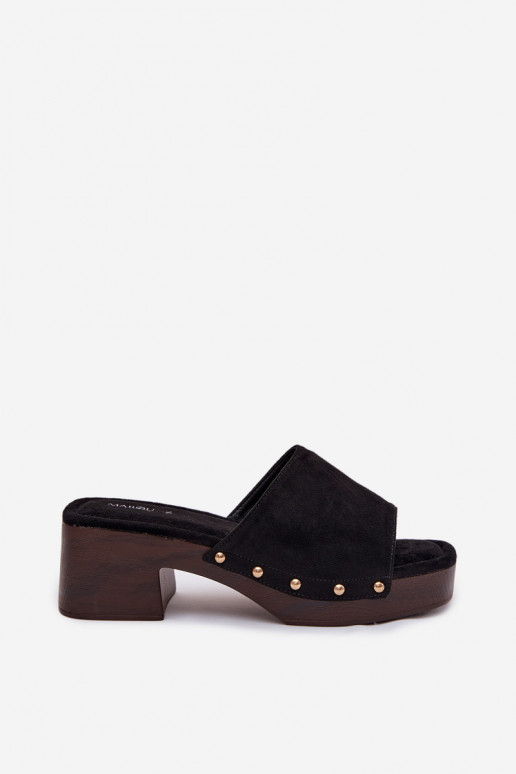 sieviešu čības Klockā Ze Zelta krāsasmi Kniedes melnas krāsas Davessa