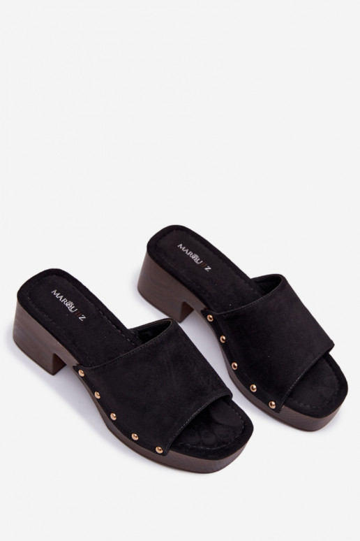 sieviešu čības Klockā Ze Zelta krāsasmi Kniedes melnas krāsas Davessa