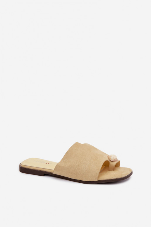 Čības Sieviešu dzīvoklis Ar greznu Detalem Eko zamšādaoIne Dzelteni Selavine