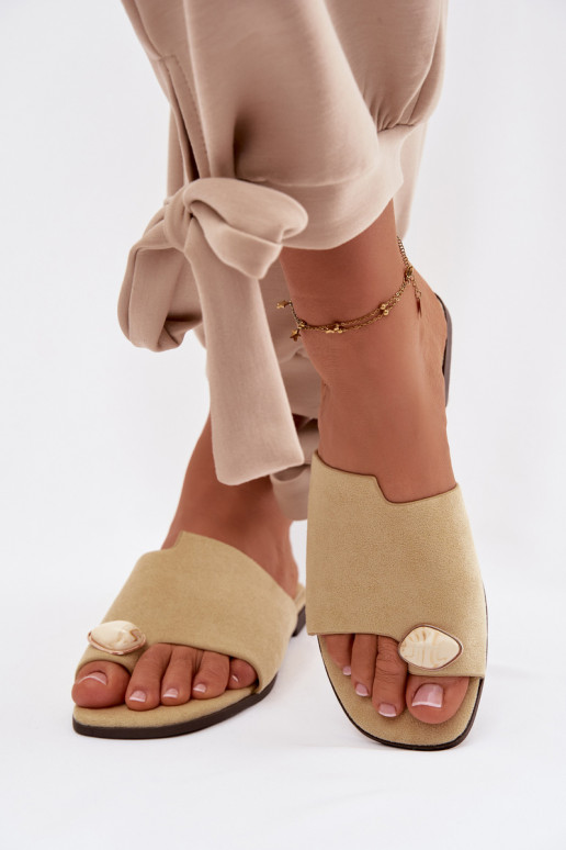 Čības Sieviešu dzīvoklis Ar greznu Detalem Eko zamšādaoIne Dzelteni Selavine