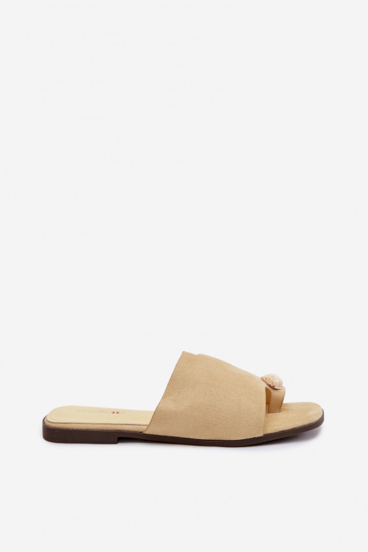 Čības Sieviešu dzīvoklis Ar greznu Detalem Eko zamšādaoIne Dzelteni Selavine