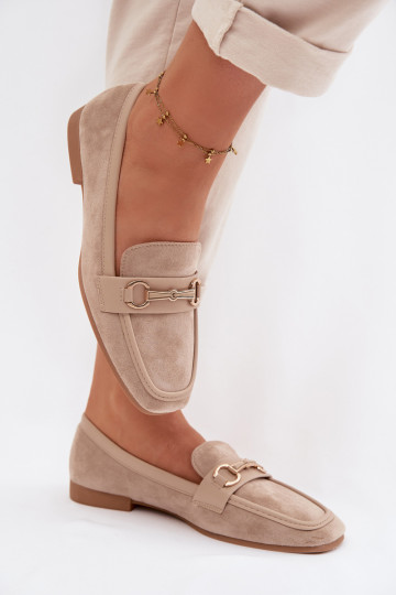 Mokasīni sieviešu mokasīni ar ornamentiem smilšu krāsas Palerina