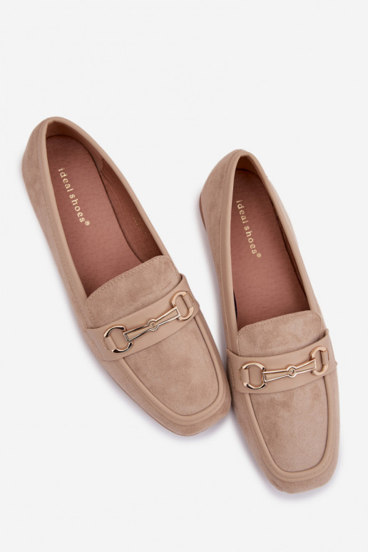 Mokasīni sieviešu mokasīni ar ornamentiem smilšu krāsas Palerina