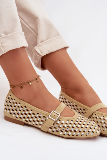 Balerīnas Sieviešu Ažūrs ar mirdzošiem spīdumiņiem I Svītrasem Dzelteni INilvessa