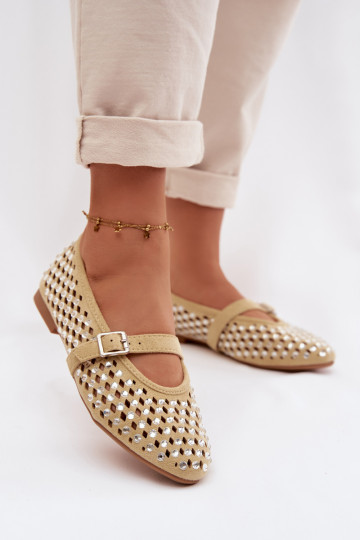 Balerīnas Sieviešu Ažūrs ar mirdzošiem spīdumiņiem I Svītrasem Dzelteni INilvessa 2