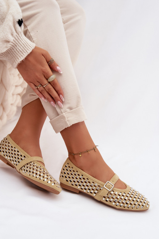 Balerīnas Sieviešu Ažūrs ar mirdzošiem spīdumiņiem I Svītrasem Dzelteni INilvessa