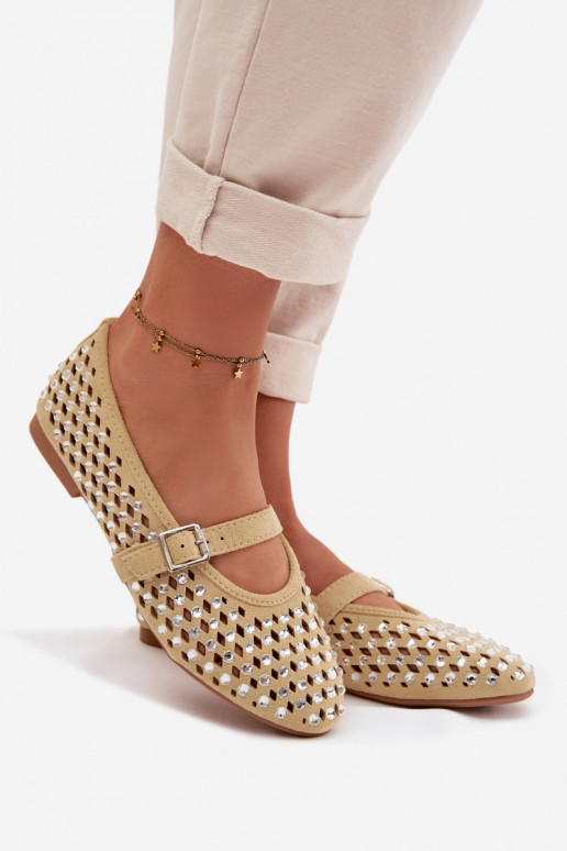 Balerīnas Sieviešu Ažūrs ar mirdzošiem spīdumiņiem I Svītrasem Dzelteni INilvessa