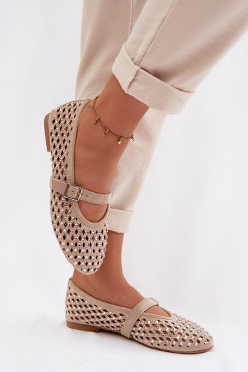 Balerīnas Sieviešu Ažūrs ar mirdzošiem spīdumiņiem I Svītrasem smilšu krāsas INilvessa