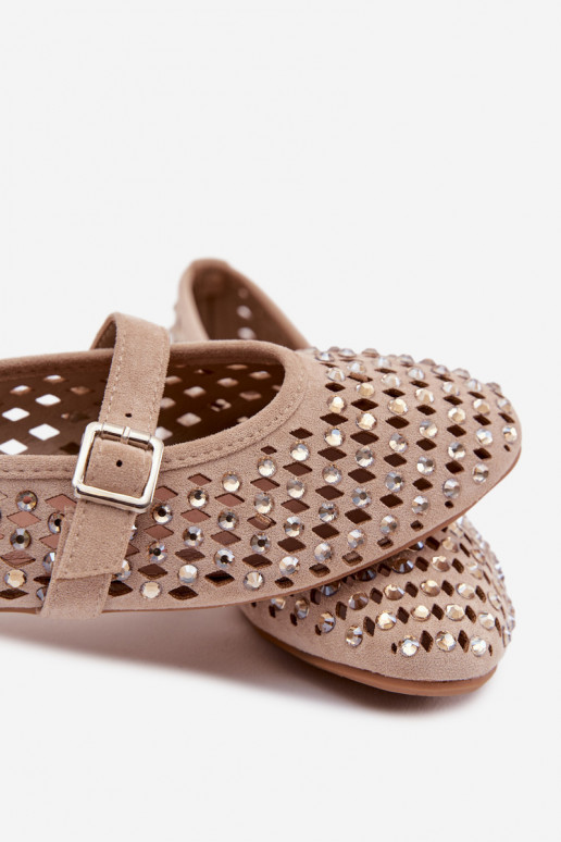 Balerīnas Sieviešu Ažūrs ar mirdzošiem spīdumiņiem I Svītrasem smilšu krāsas INilvessa