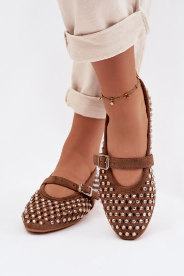 Balerīnas Sieviešu Ažūrs ar mirdzošiem spīdumiņiem I Svītrasem brūnas krāsas INilvessa 2