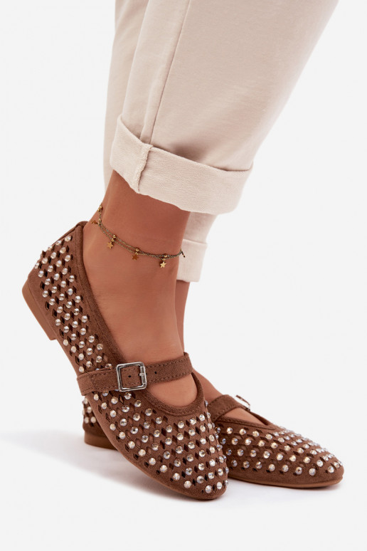 Balerīnas Sieviešu Ažūrs ar mirdzošiem spīdumiņiem I Svītrasem brūnas krāsas INilvessa