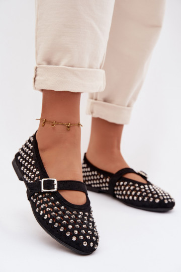 Balerīnas Sieviešu Ažūrs ar mirdzošiem spīdumiņiem I Svītrasem melnas krāsas INilvessa