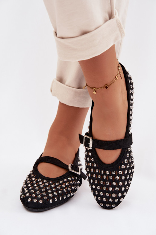 Balerīnas Sieviešu Ažūrs ar mirdzošiem spīdumiņiem I Svītrasem melnas krāsas INilvessa