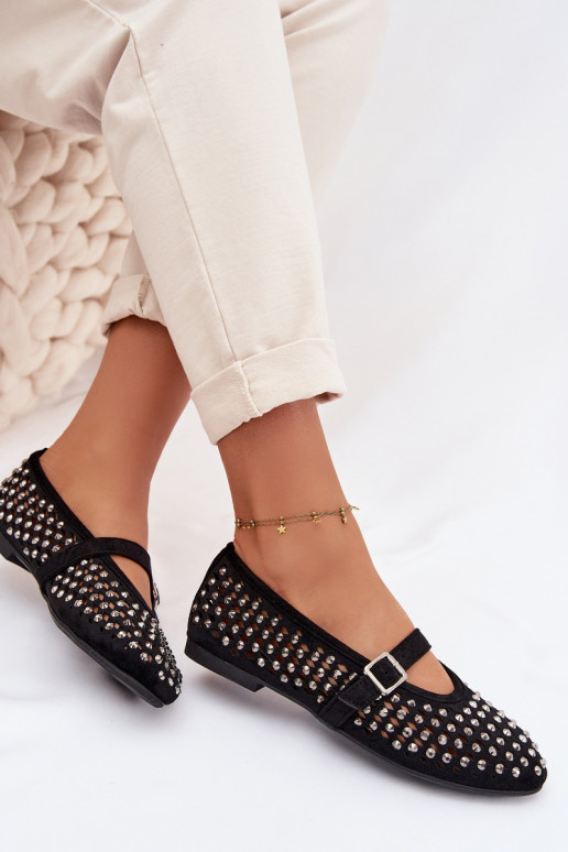 Balerīnas Sieviešu Ažūrs ar mirdzošiem spīdumiņiem I Svītrasem melnas krāsas INilvessa