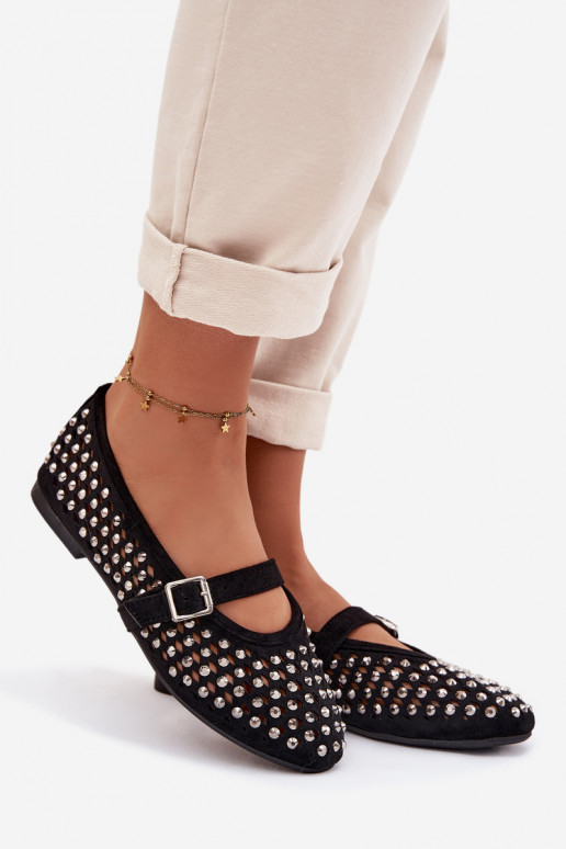 Balerīnas Sieviešu Ažūrs ar mirdzošiem spīdumiņiem I Svītrasem melnas krāsas INilvessa