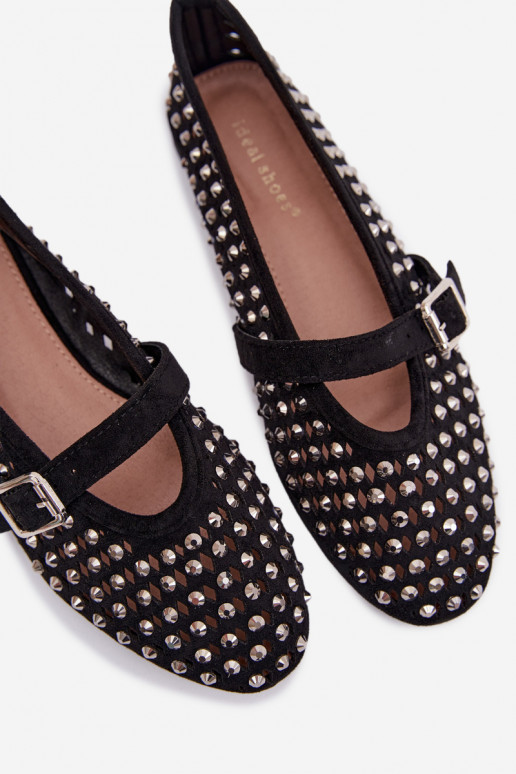 Balerīnas Sieviešu Ažūrs ar mirdzošiem spīdumiņiem I Svītrasem melnas krāsas INilvessa