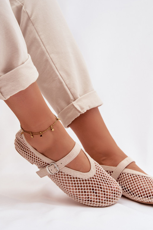 Tīkls Balerīnas ar siksniņām Ziloņkaula krāsas Pherina