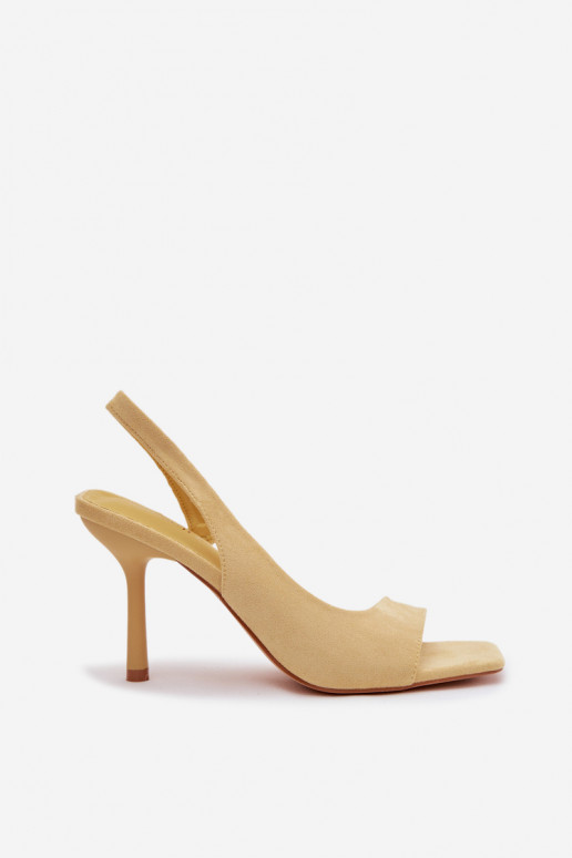 Sieviešu basenes ar papēdiEko zamšādau Dzelteni Calvoria