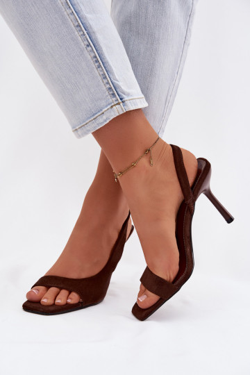 Sieviešu basenes ar papēdiEko zamšādau CzekoladoIne Calvoria 2