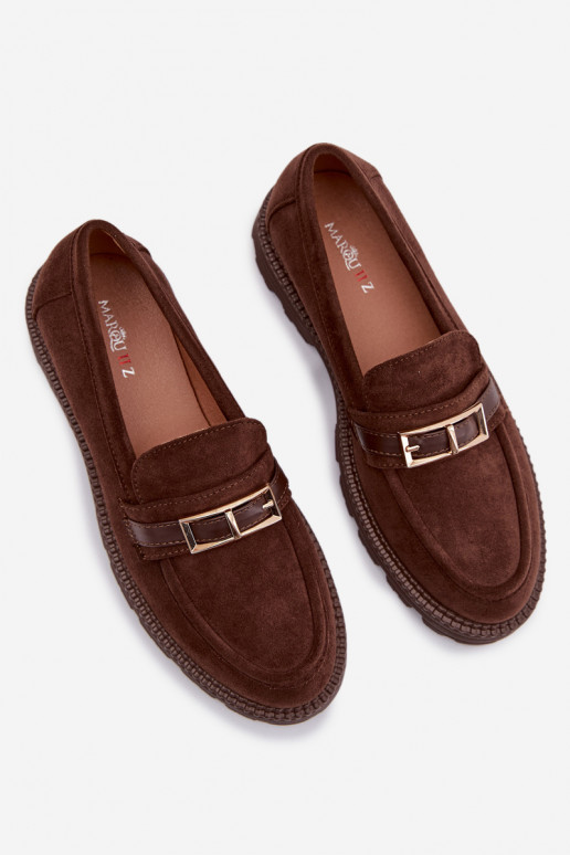 sieviešu mokasīni Ar zelta sprādzi CzekoladoIne Mirelva