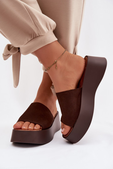 sieviešu čības ar platformu CzekoladoIne Liorisse