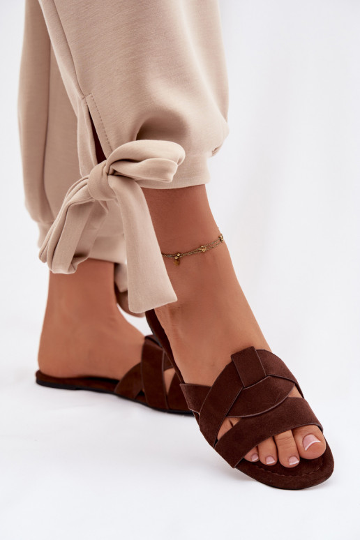 zempapēžu sieviešu čības Ar svītrām CzekoladoIne Pavelle