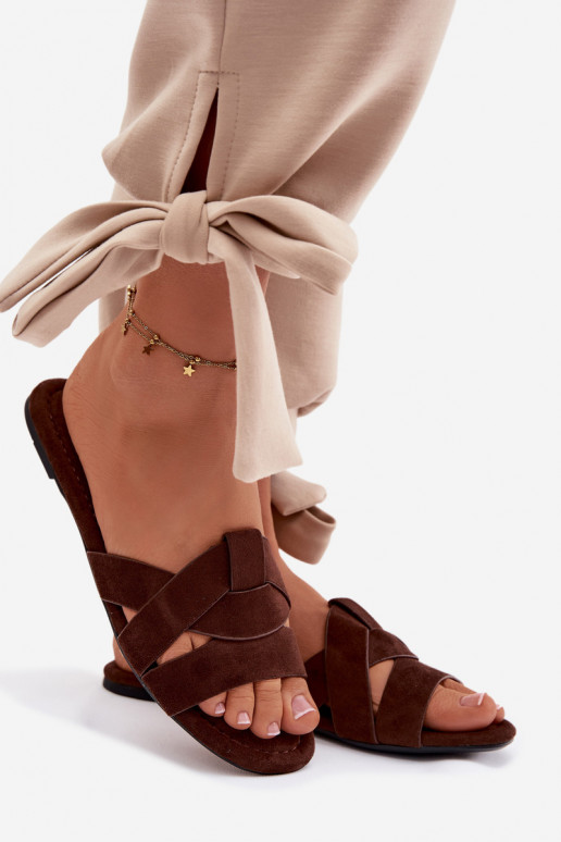 zempapēžu sieviešu čības Ar svītrām CzekoladoIne Pavelle