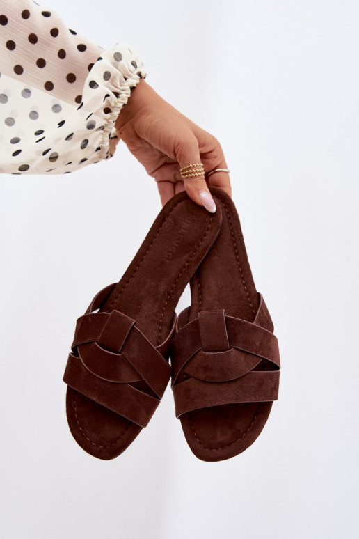 zempapēžu sieviešu čības Ar svītrām CzekoladoIne Pavelle