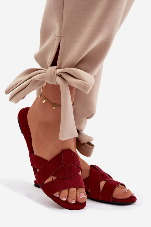 zempapēžu sieviešu čības Ar svītrām bordo krāsas Pavelle