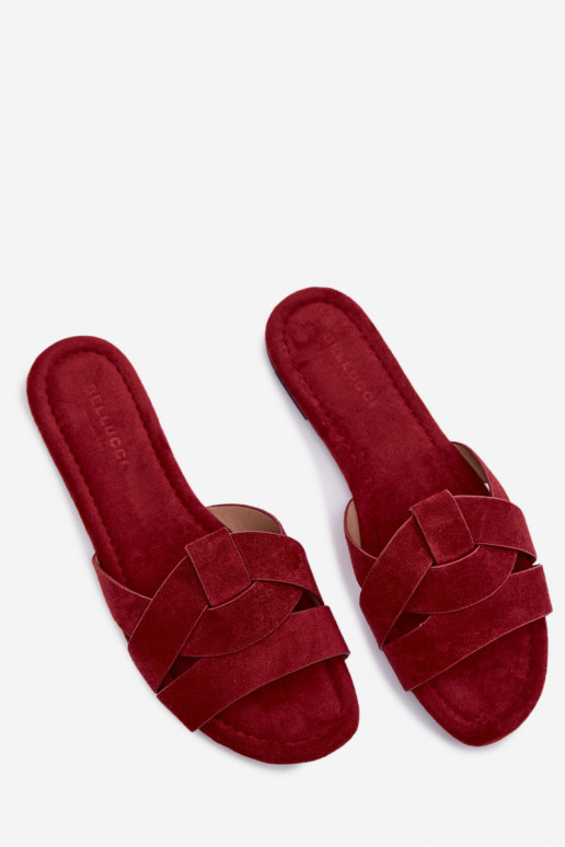 zempapēžu sieviešu čības Ar svītrām bordo krāsas Pavelle