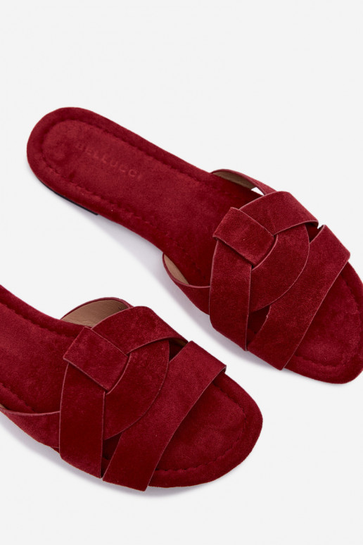 zempapēžu sieviešu čības Ar svītrām bordo krāsas Pavelle