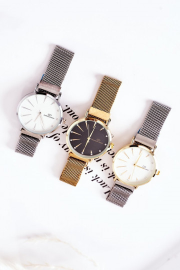 Sieviešu pulkstenis Uz rokassprādzes Mesh Giorgio&Dario pelēkas -Zelta krāsas 2