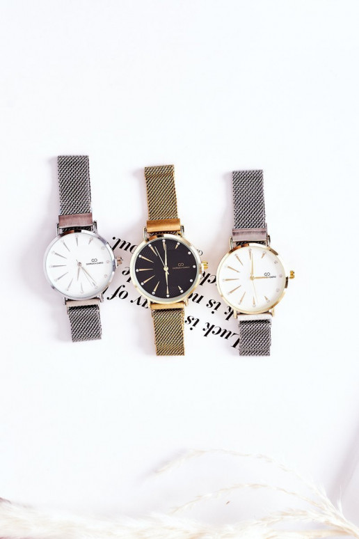 Sieviešu pulkstenis Uz rokassprādzes Mesh Giorgio&Dario pelēkas -Zelta krāsas