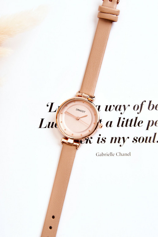 Sieviešu analogais Sieviešu pulkstenis Ernest ziloņkaula krāsas