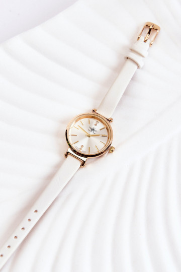 Dāmas pulkstenis Michael John Zelta krāsas ar mirdzošiem spīdumiem