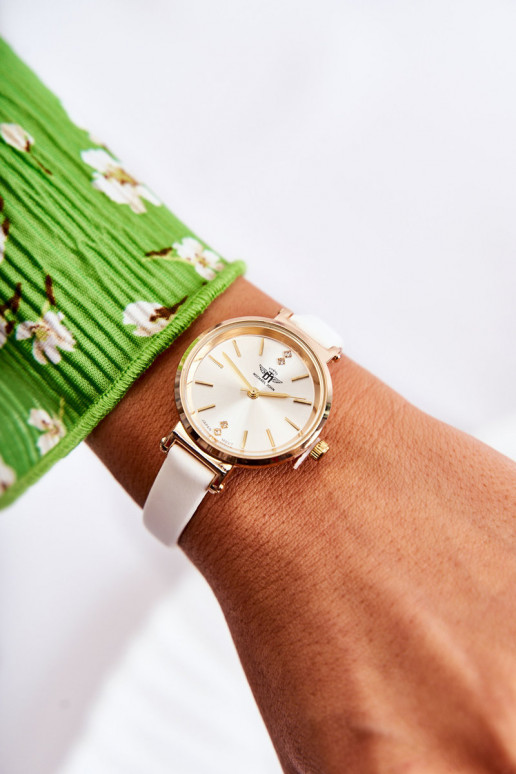 Dāmas pulkstenis Michael John Zelta krāsas ar mirdzošiem spīdumiem