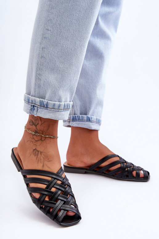 Āda Sieviešu Čības Ar svītrām melnas krāsas Doralia