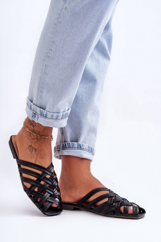 Āda Sieviešu Čības Ar svītrām melnas krāsas Doralia