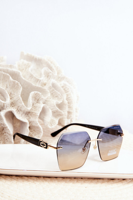 Saulesbrilles SieviešuFiltrem UV Melns-Zelta krāsas