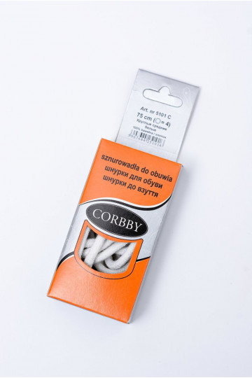 Corbby baltās krāsas apaļi apavu šņorītes 2