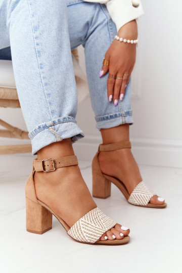 sandales Ar bizi ar papēdi Brūnas krāsas Honeymoon