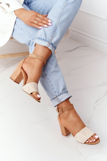 sandales Ar bizi ar papēdi Brūnas krāsas Honeymoon 2