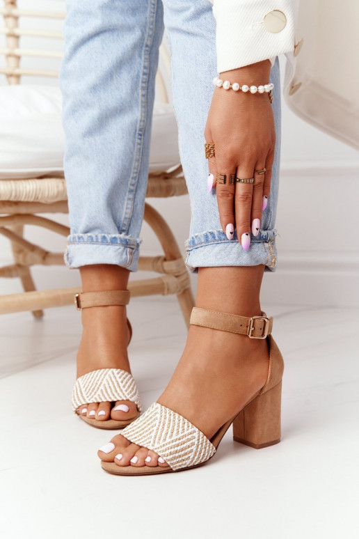 sandales Ar bizi ar papēdi Brūnas krāsas Honeymoon