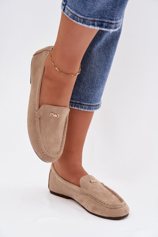 sieviešu mokasīniTā irzsm Zelta krāsasm Detalem smilšu krāsas Sarivelle