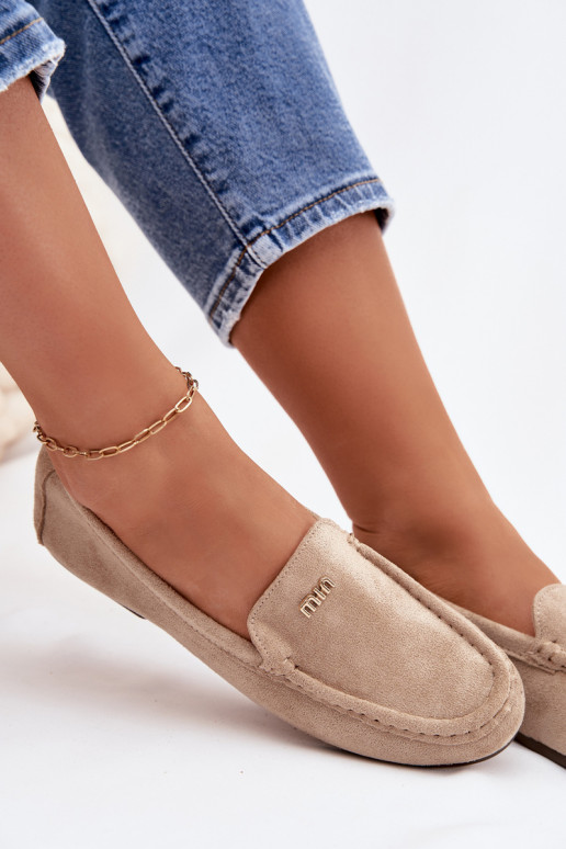 sieviešu mokasīniTā irzsm Zelta krāsasm Detalem smilšu krāsas Sarivelle