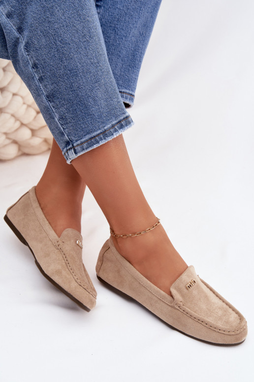 sieviešu mokasīniTā irzsm Zelta krāsasm Detalem smilšu krāsas Sarivelle