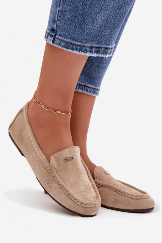 sieviešu mokasīniTā irzsm Zelta krāsasm Detalem smilšu krāsas Sarivelle